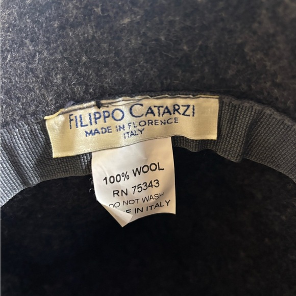 Filippo Catarzi Bucket Hat Winter 100% Wool Gray Black - Picture 3 of 4